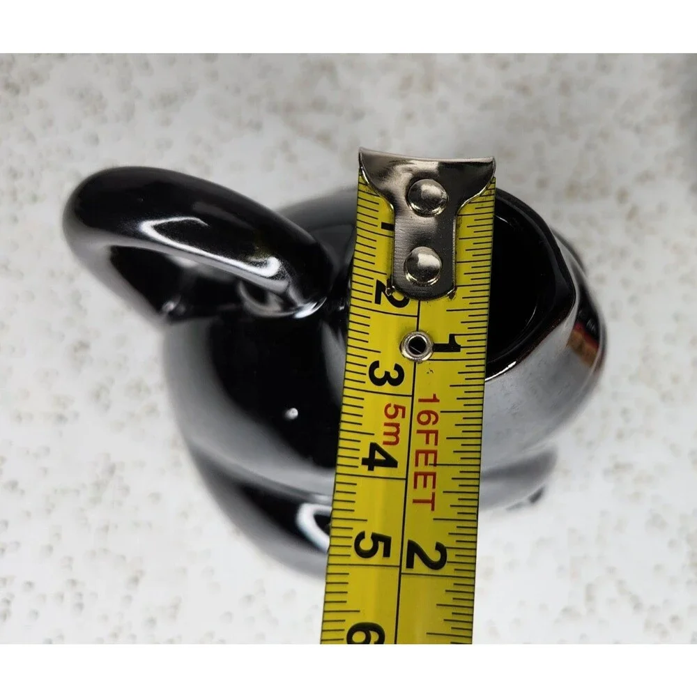 Shafford Japan Redware Black Cat Red Bow Sake Cruet Bottle Vintage HTF Rare